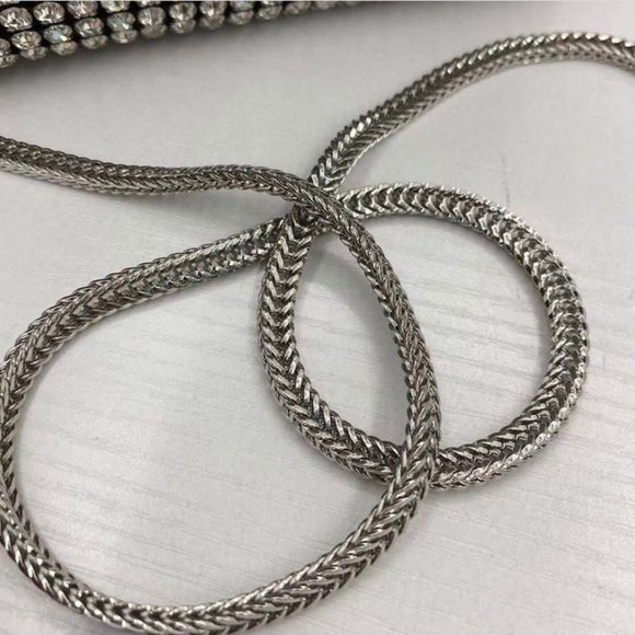 Alexander Wang heiress pouch rhinestone mesh women handbag sparkle top handle - Picture 3 of 11